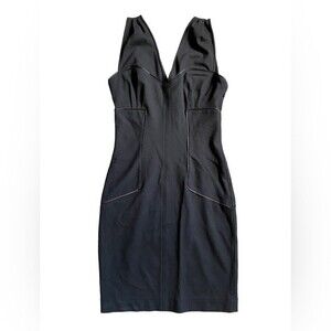 DVF Diane Von Furstenberg Twila Black Ponte Knit Dress Womens Size 6